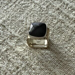 Silver Ring with Black Stone
